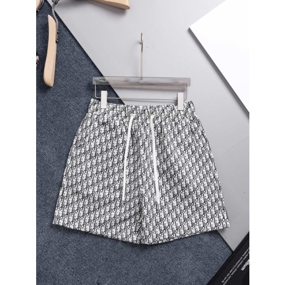 Dior White Oblique Print Swim Shorts